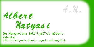 albert matyasi business card